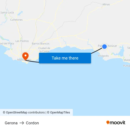 Gerona to Cordon map