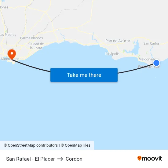 San Rafael - El Placer to Cordon map
