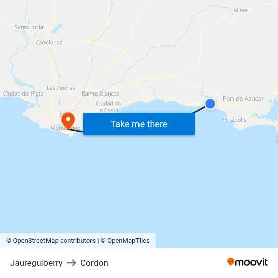 Jaureguiberry to Cordon map