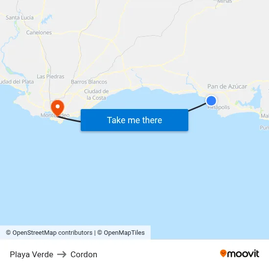 Playa Verde to Cordon map