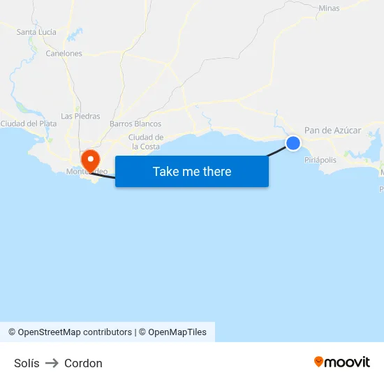 Solís to Cordon map