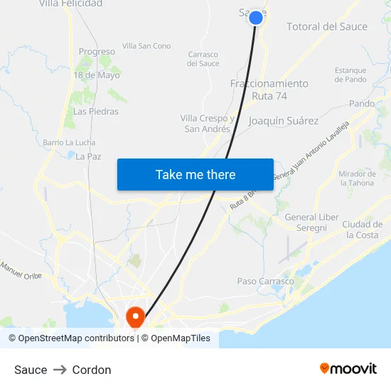 Sauce to Cordon map
