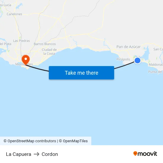 La Capuera to Cordon map