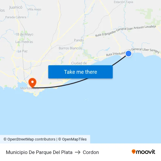 Municipio De Parque Del Plata to Cordon map