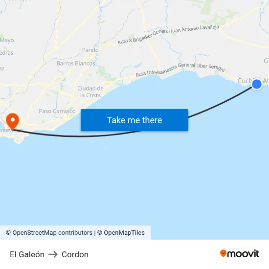 El Galeón to Cordon map