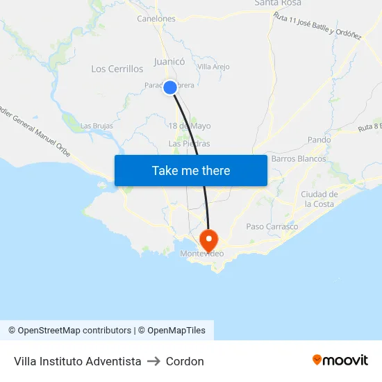 Villa Instituto Adventista to Cordon map