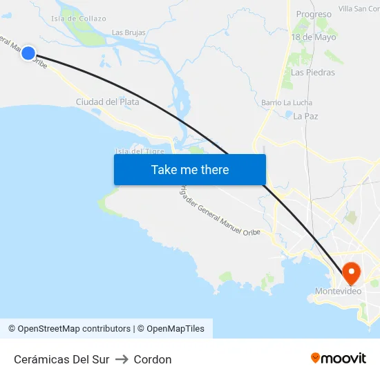 Cerámicas Del Sur to Cordon map
