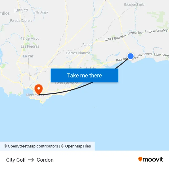 City Golf to Cordon map