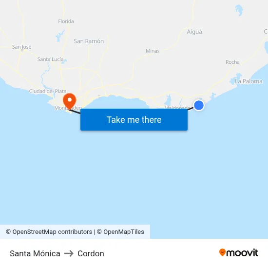 Santa Mónica to Cordon map