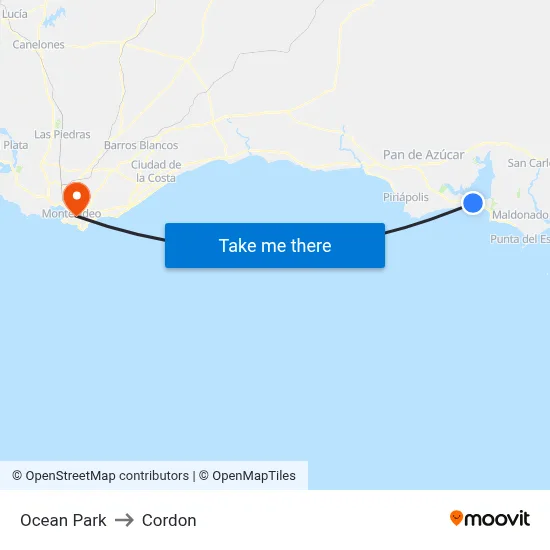 Ocean Park to Cordon map