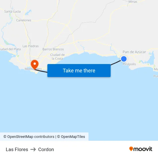 Las Flores to Cordon map