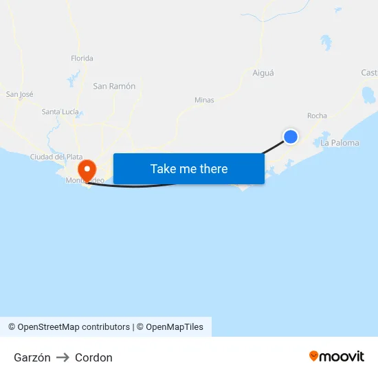 Garzón to Cordon map