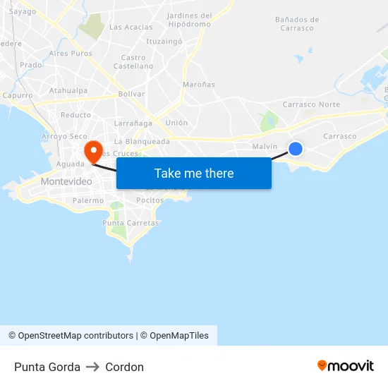 Punta Gorda to Cordon map