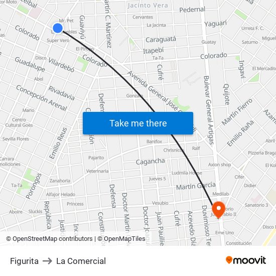 Figurita to La Comercial map