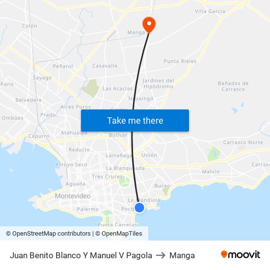 Juan Benito Blanco Y Manuel V Pagola to Manga map