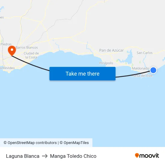 Laguna Blanca to Manga Toledo Chico map