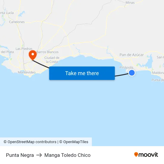 Punta Negra to Manga Toledo Chico map