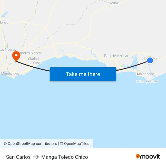 San Carlos to Manga Toledo Chico map
