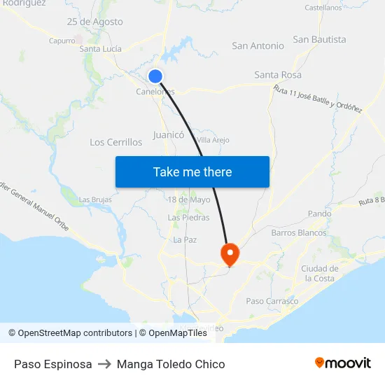 Paso Espinosa to Manga Toledo Chico map