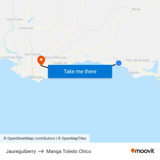 Jaureguiberry to Manga Toledo Chico map