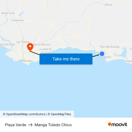 Playa Verde to Manga Toledo Chico map