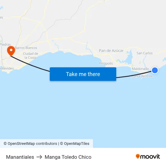 Manantiales to Manga Toledo Chico map