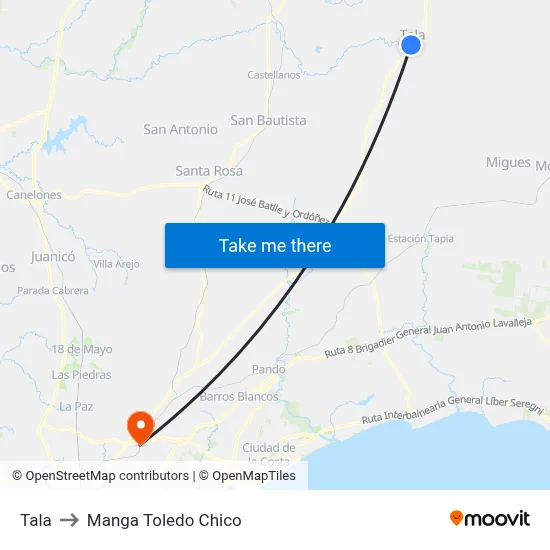 Tala to Manga Toledo Chico map