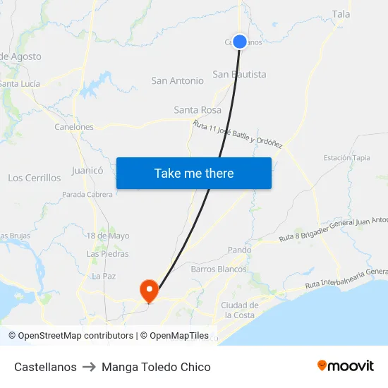 Castellanos to Manga Toledo Chico map