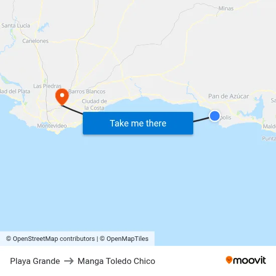Playa Grande to Manga Toledo Chico map