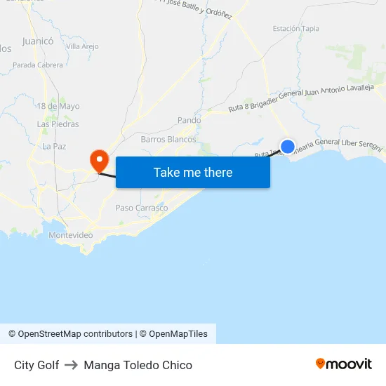 City Golf to Manga Toledo Chico map