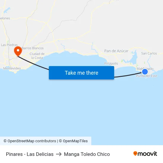 Pinares - Las Delicias to Manga Toledo Chico map