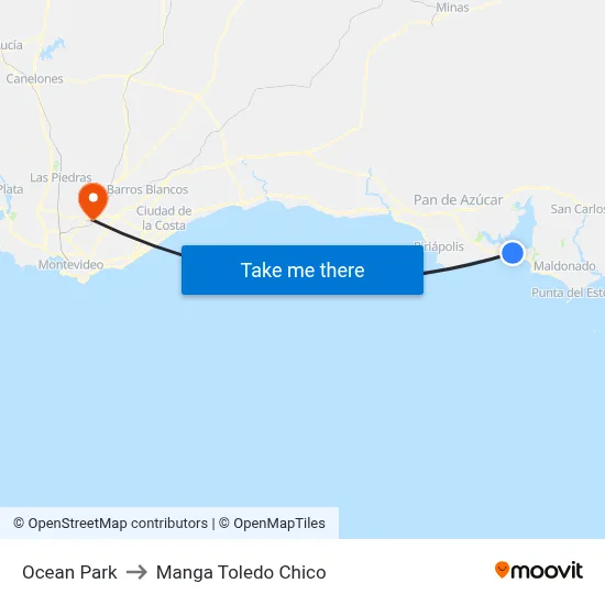 Ocean Park to Manga Toledo Chico map