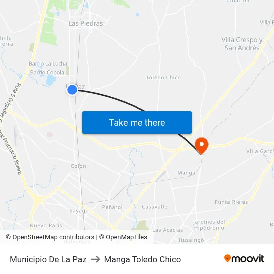 Municipio De La Paz to Manga Toledo Chico map