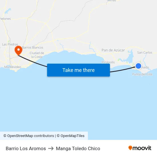 Barrio Los Aromos to Manga Toledo Chico map