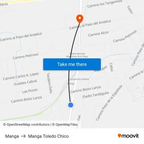 Manga to Manga Toledo Chico map