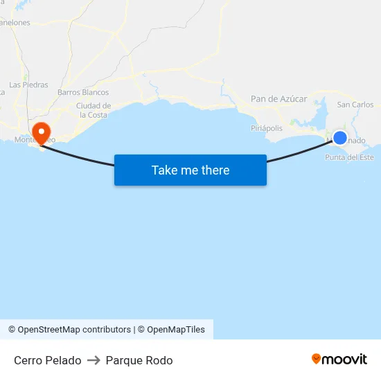 Cerro Pelado to Parque Rodo map