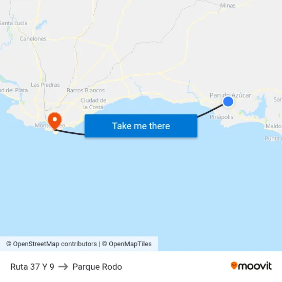 Ruta 37 Y 9 to Parque Rodo map