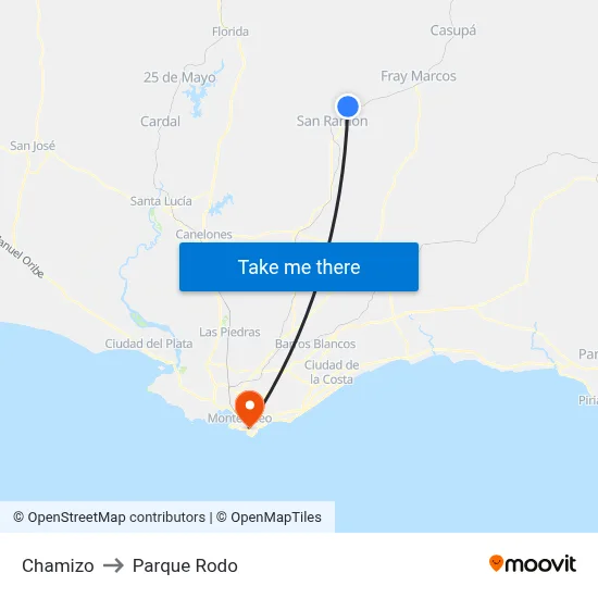 Chamizo to Parque Rodo map