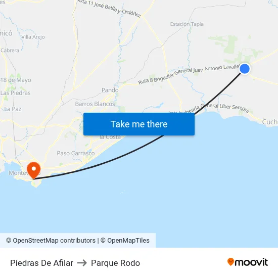 Piedras De Afilar to Parque Rodo map