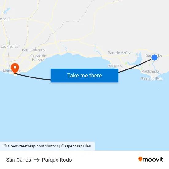 San Carlos to Parque Rodo map