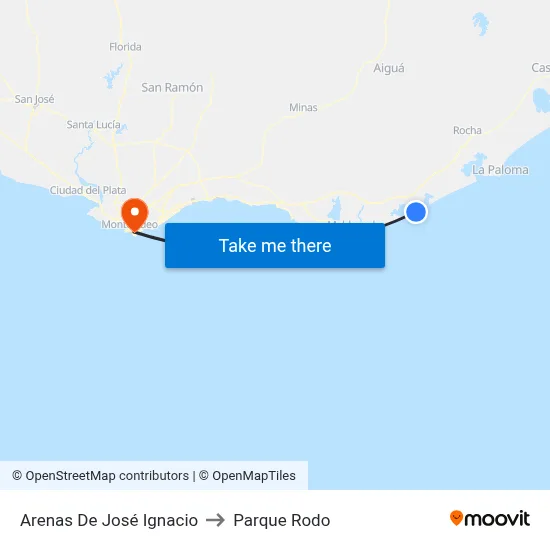 Arenas De José Ignacio to Parque Rodo map