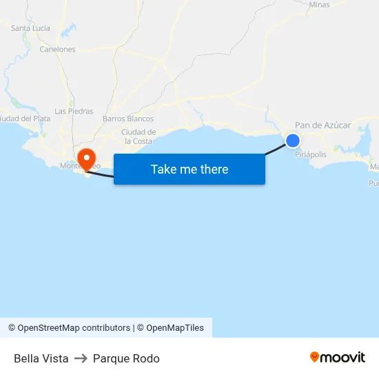 Bella Vista to Parque Rodo map