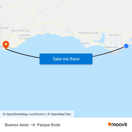 Buenos Aires to Parque Rodo map