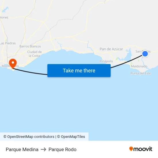 Parque Medina to Parque Rodo map