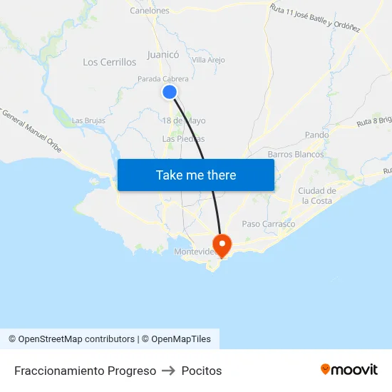 Fraccionamiento Progreso to Pocitos map