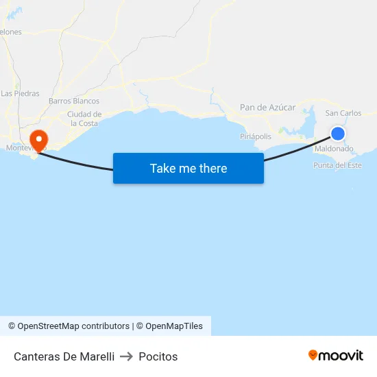 Canteras De Marelli to Pocitos map