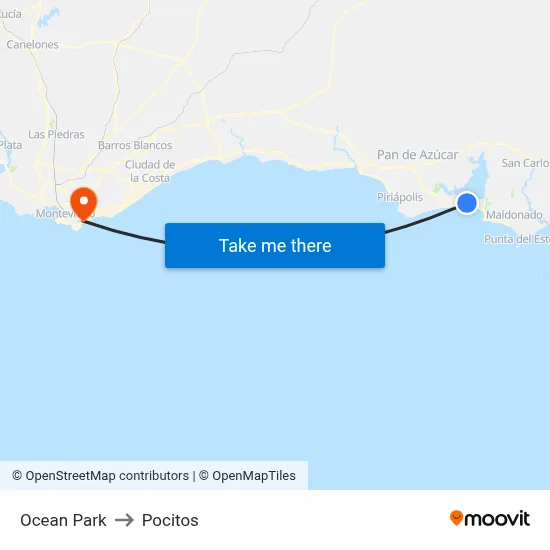 Ocean Park to Pocitos map