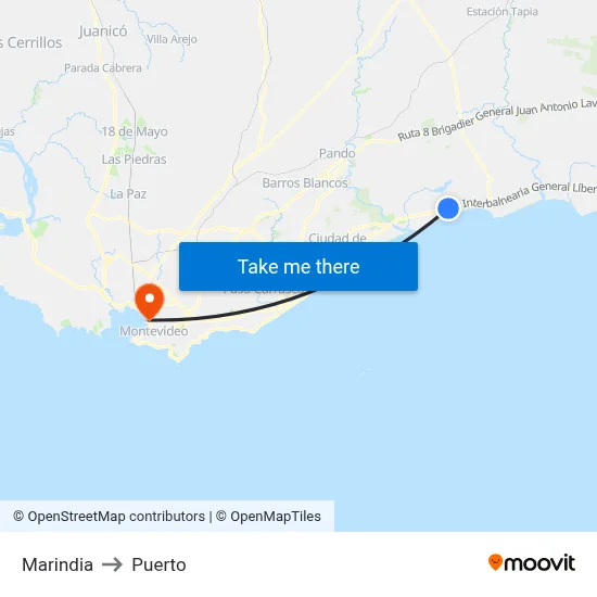 Marindia to Puerto map