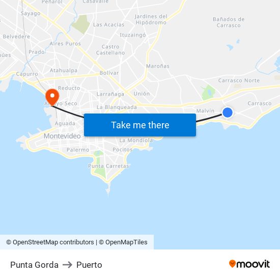 Punta Gorda to Puerto map