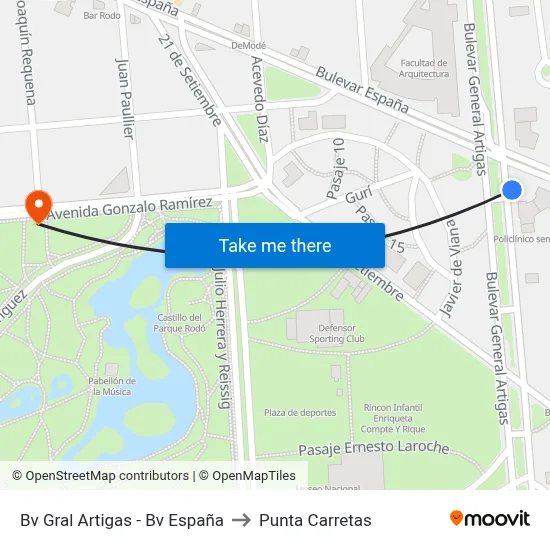 Bv Gral Artigas - Bv España to Punta Carretas map